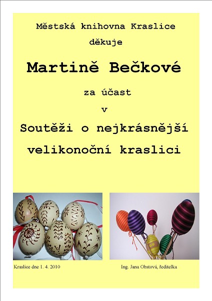 Městská knihovna Kraslice - Výstava výrobků přihlášených 